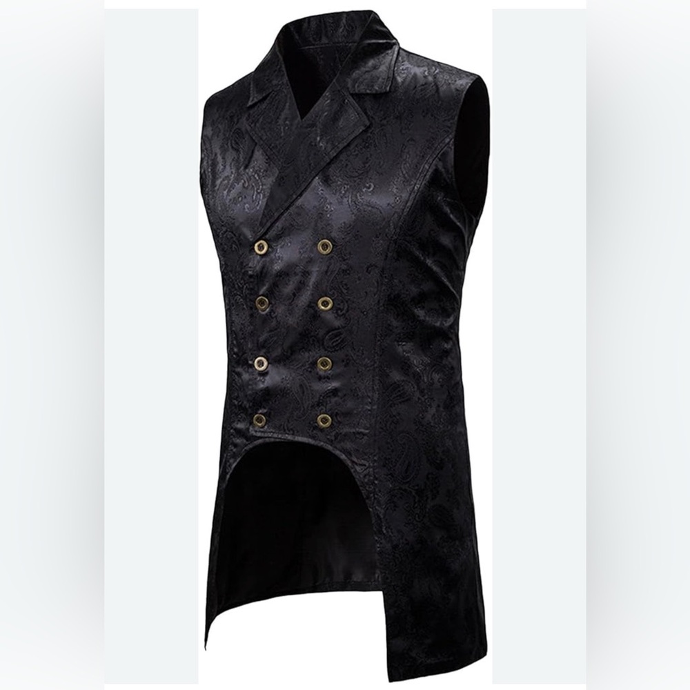 Darkrock Button Double-Breasted Punk Goth Vest Unisex Men Women Cosplay Med